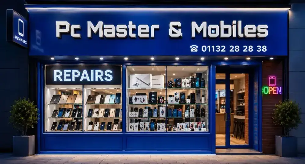 The PC Masters & Mobile Experts storefront in Woodhouse, Leeds